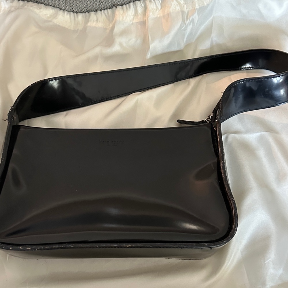 Kate Spade Glossy Black Leather Crossbody